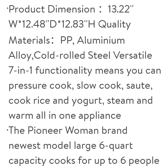 ❤️ New Pioneer Woman Linen Speckle 6Qt Pressure Cooker Blinking Display - Picture 6 of 10